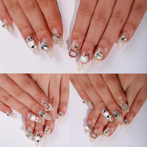 Kawaii Nail Charms and Gems Kitty Planet Nail Charms for Acrylic Nails Y2K DIY Nail Decorations Nail Art Supplies 3D Flatback Resin Charms Cartoon...