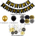 60th Birthday Party Decorations For Men Cheers to 60 Years Black ?nd Gold 60th Birthday Banner 60 Birthday Balloons Decoration For Him...