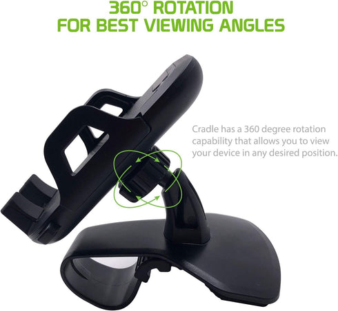 Cellet Car Dash Clip Phone Holder with Non-Slip Clamp & 360° Rotation – Dashboard Mount Compatible with iPhone, Android – Secure, Adjustable Cradl...