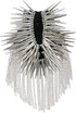 1 Pair Shoulder Epaulet Crystal Rhinestone Punk Rivet Tassels Shoulder Board Arm Badge Brooch Gifts - Silver...