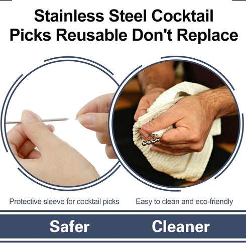 8" Stainless Steel Cocktail Picks, Bloody Mary Skewers (8inch, Set of 15 )...
