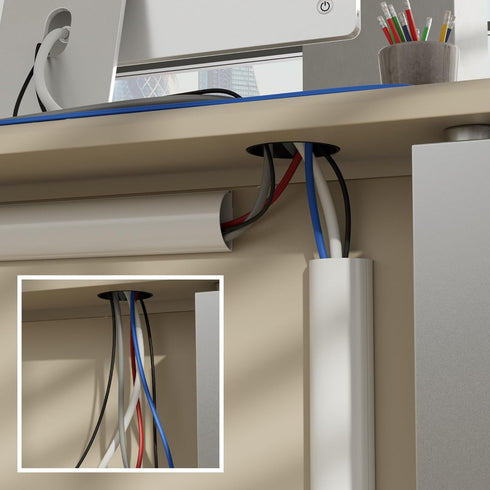 D-Line Half Round Cord Hider, Patented Cable Cover, Hide TV Wall Mount Wires, Raceway for Cords, Decorative Wire Covers, Paintable, Adhesive Cable...