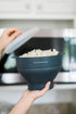 The Silicone Kitchen Silicone Microwave Popcorn Maker Collapsible Bowl, Non-Toxic, Dishwasher Safe, Dark Blue...