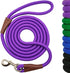 6FT/8FT/10FT Rope Dog Leash, 1/2” Strong Nylon Dog Leash with Leather Tailor Connection, Great for Medium and Large Dogs (1/2" x 6ft, purple)...