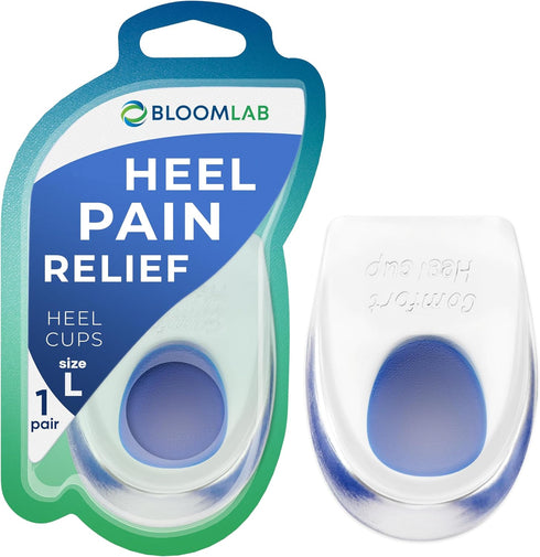 Gel Heel Pads - 2 Pcs Heel Cups for Heel pain, for Plantar Fasciitis Bone Spurs Pain Relief Protectors of Sore or Bruised Feet, Foot Pain Relief S...