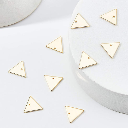 BENECREAT 30Pcs 18K Gold Plated Triangle Charms - 14x12mm Pendants for Necklace, Bracelet & Earring DIY...