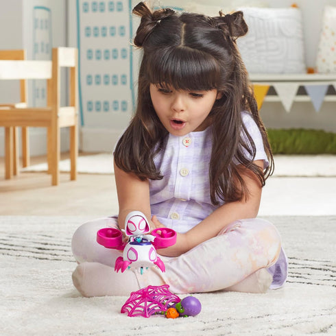 Spidey and His Amazing Friends Marvel Ghost-Spider Copter Set, 4-Inch Scale Action Figure with Vehicle and Accessory, Marvel Toys, Preschool Toys,...