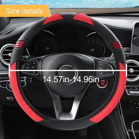 Universal Car Steering Wheel Cover, Microfiber Elastic Leather Anti-Slip Steering Wheel Protector, 15 Inch Steering Wheel Cover for Women Girls, C...