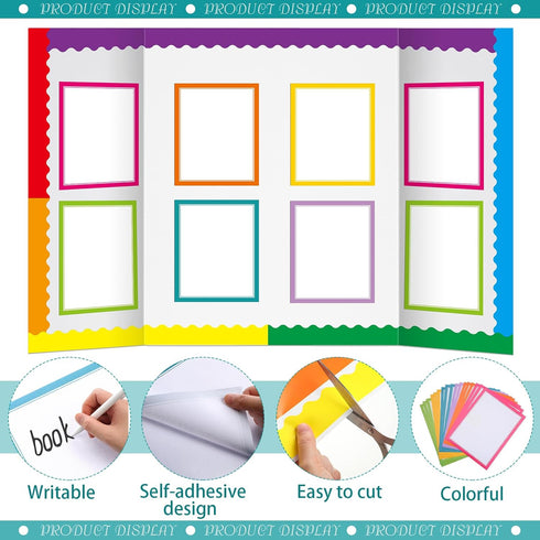 90 Pcs Science Fair Board Supplies Include 72 Trim Scalloped Bulletin Board Borders 18 Presentation Board Subtitles for Classroom Office Display B...
