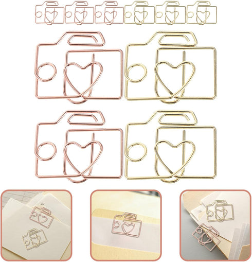 20pcs Metal Mini Paper Clip Decorative Paper Clips Exquisite Clips Multi-use Paper Clips Unique Shaped Paper Clips Exquisite File Clips Craft Clip...
