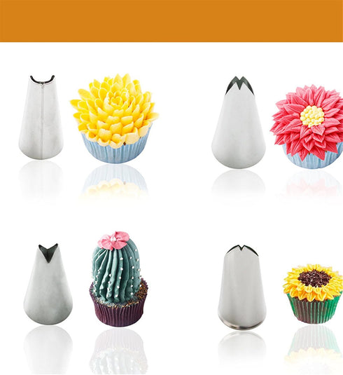 7-piece Stainless Steel Piping Tips Piping Nozzles Cake Decorating Supplies Cookies Cupcake Icing Decorating Supplies Decorating Kits Frosting Ici...