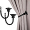 Sumnacon Set of 2 Curtain Holdbacks, Wall Mounted Aluminum Alloy Window Drapery Tiebacks for Bedroom, Livingroom Office Come with Screws, Black...