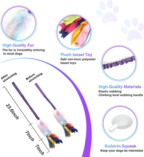 Dog Rope Toys, Nearly Indestructible Dog Rope Toys with Strong Squeak- Ideal Tug of War Interactive Dog Training Toy, Dental Cleaning Chew Toys, D...