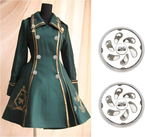 20pcs Clothes Button 25mm Fashion Hollow Flower Alloy Round Shaped Sewing Button for Men Women Blazer Coat Uniform Shirt and Jacket Silver...