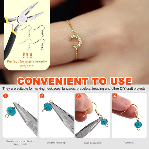 Tanstic 1467Pcs Jewelry Making Supplies Kit, Jewelry Making Kit with Jewelry Pliers, Jump Rings, Copper Wires, Jewelry Findings Supplies, Tweezer,...