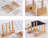 2Pcs Home Kitchen Natural Bamboo Slip Drain Dish Rack, Bamboo Wood Plates Rack/Pans/Cups Dish Rack...