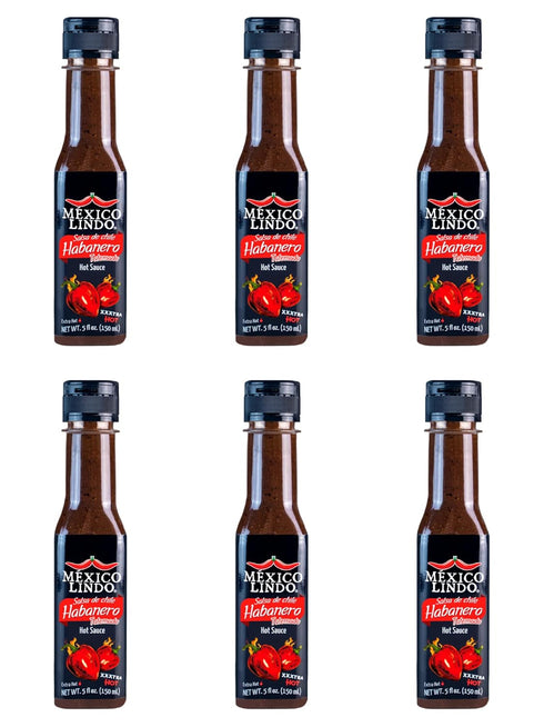Mexico Lindo Habanero Hot Sauce Xxxtra Hot | 83,200 Scoville Level | Mix of Habanero, Tatemados & Spices | Perfect for Quesadillas, Soups & Nachos...