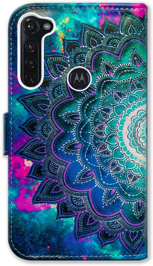 Case for Moto G Stylus/Moto G Pro, Mandala Flower Space Leather Flip Case Wallet Cover with Card Slot Holder Kickstand for Motorola Moto G Stylus/...