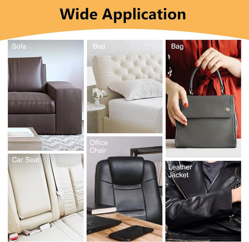 Leather Repair Patch, 16'' × 60'' Large Leather Repair Tape Kit, Self-Adhesive Leather Patches for Furniture, Couch, Sofa, Car Seat, Chair, Clothi...