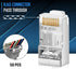 Shielded RJ45 Cat6 Cat 6A Connectors - Pass Through Connector Gold Plated 3 Prong 8P8C Modular Plugs for FTP/STP Stranded Ethernet Cable & Solid W...