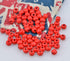 AD Beads Wood Spacer Loose Wooden Craft Beads Big Hole Beads Assorted for Necklace Bracelet Craft Making Decoration (8x10mm 200pcs, Red)...