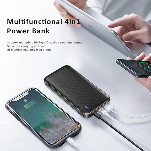 Fast Charging Power Bank 10000mAh, 5V 2.1A Small Portable Charger, USB C Mini Slim Battery Pack Powerbank for iPhone 15 14 13 12 Pro Max, Samsung ...