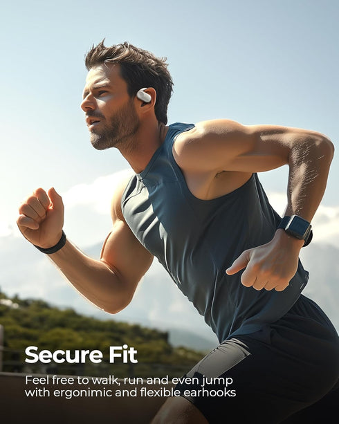 Open Ear Headphones, Bluetooth 5.3 Wireless Earbuds with Earhooks, 120° Rotation Angle Adjustment, 36 Hours Playtime, 1.5 Hours Fast Charging, Swe...