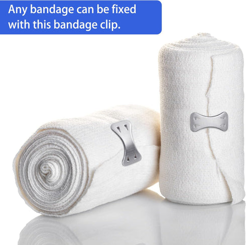 50 Pieces Bandage Clips Only Bandage Wrap Clips Bandage Metal Clips Aluminum Bandage Pins with Plastic Storage Box Replaceable Wrap Fastener Clip ...