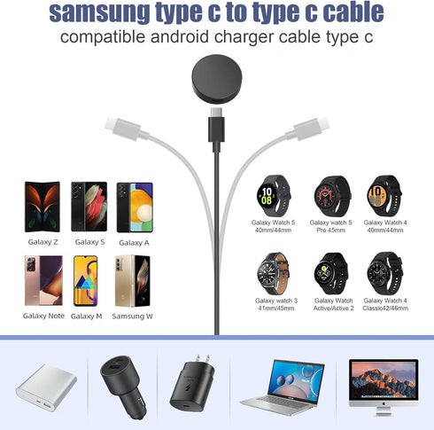 Galaxy Watch Charger(Split) C Charger Cable Fast Charging, 25W Super Fast Charger Compatible with Galaxy Watch 6/6 Classic/5 Pro/5/4/4 Classic and...