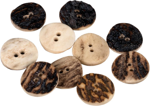 Natural Round Shape Deer, Elk Antler Buttons 3 Sizes 5pieces (20 mm (0.79 inch))...