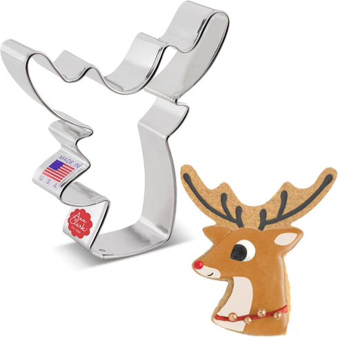 Deer Reindeer Head Cookie Cutter 4”, Made in USA by Ann Clark...