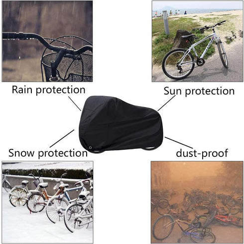 Bike Cover Waterproof Outdoor Bicycle Cover Thick Black. 29 Inch Windproof UV Snow Rustproof 190T with Lock Hole Storage Bag for Mountain Road Bik...