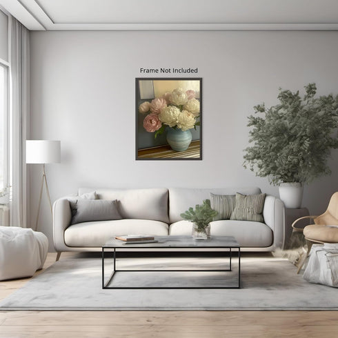 Posterizer 1 pcs-vase of soft, pastel delicate flowers 3-Floral & Botanical Art Gift for Men Women Entrepreneur Teens Living Room Bedroom Decor-...