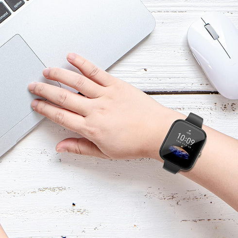 Screen Protector for Amazfit Bip 3/Bip 3 Pro Smartwatch, 2-Pack Hard PC Bumper Full Face Cover Protective Case Accessories for Amazfit Bip 3/Bip 3...