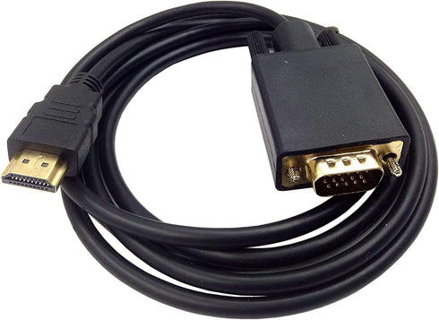 Qaoquda HDMI to VGA Cable, 6ft/1.8m Gold-Plated 1080P HDMI Male to VGA Male Video Audio Converter Adapter Cord Support Notebook PC DVD Player Lapt...