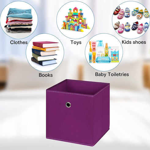 Fabric Cubes Storage Containers ,11 Inch Cloth Storage Cube Foldable Storage Bins Cubes Organizer Baskets with Dual Handles for Shelf Closet Set o...