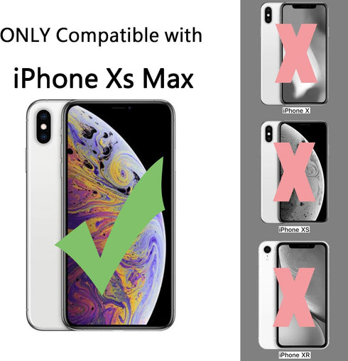 TENOC Phone Case Compatible with iPhone Xs Max, Gray Case Clear Shockproof Protective Bumper Slim Cover for 6.5 Inch...