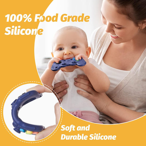 NCVI Teething Toys, Silicone Teether, Teething Toys for Babies 5-12 Months, Teething Relief, Game Control Shape Teether Toys Gift, Baby Chew Toys ...