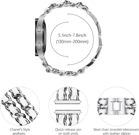 Surace Compatible for Samsung Galaxy Watch 7 Band, Women Bracelet for Galaxy Watch 7/FE/6/5/4 40mm 44mm, Galaxy Watch 6 Classic 43mm 47mm Galaxy W...