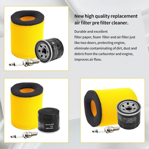 Air Filter 13780-03G00 13780-07G00 & Oil filter & Spark plug For Suzuki LTA400 Eiger 400 2x4 /4x4 Auto 2003-2007/KingQuad 400 ASi 2013-2018/LTA400...