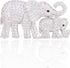 Cute Mother and Baby Elephants Brooch Pins Crystal Rhinestone Animal Kingdom Breastpin Broach...