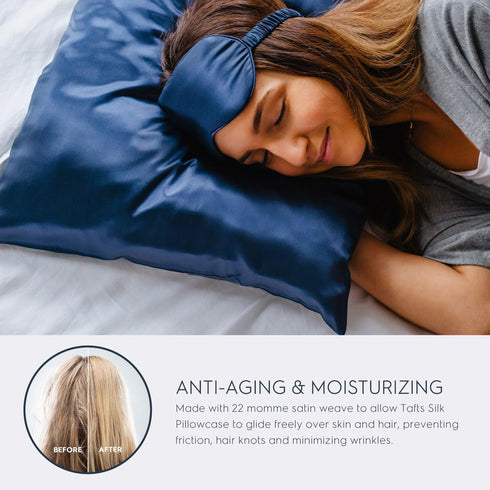 Tafts Pillow Cases - 22mm 100% Pure Mulberry 6A Silk Pillowcase for Hair & Skin with Zipper Closure, Cooling, Natural, Organic, Double Sided Silk ...