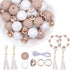 Silicone Beads for Keychain Making Kit,15mm Silicone Rubber Beads Bulk, Silicone Spacer Beads with Tassel for Jewelry Bracelets Making DIY Silicon...