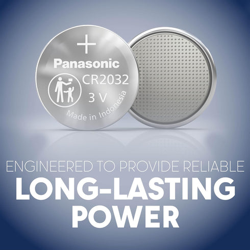 Panasonic CR2032 3.0 Volt Long Lasting Lithium Coin Cell Batteries in Child Resistant, Standards Based Packaging, 10 Pack...