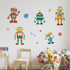 Yovkky Robots Educational Wall Decals Stickers, Bulb Gear Baby Boys Room Nursery Playroom Decor, Clockwork Wrench Toddler Kids Bedroom Home Classr...