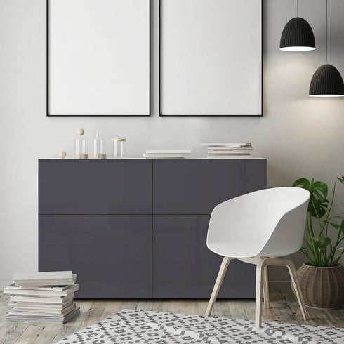 Abyssaly Gray Wallpaper Glossy Vinyl Film Removable Self-Adhesive Peel and Stick Wallpaper Decorate Grey Paintable Wallpaper Kitchen Cabinet Furni...