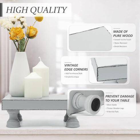 Decorative Wood Riser for Display : Modern Farmhouse Pedestal Stand for Home & Kitchen Decor and Stylish Soap Stand for Sink - Rustic Bathroom Cou...