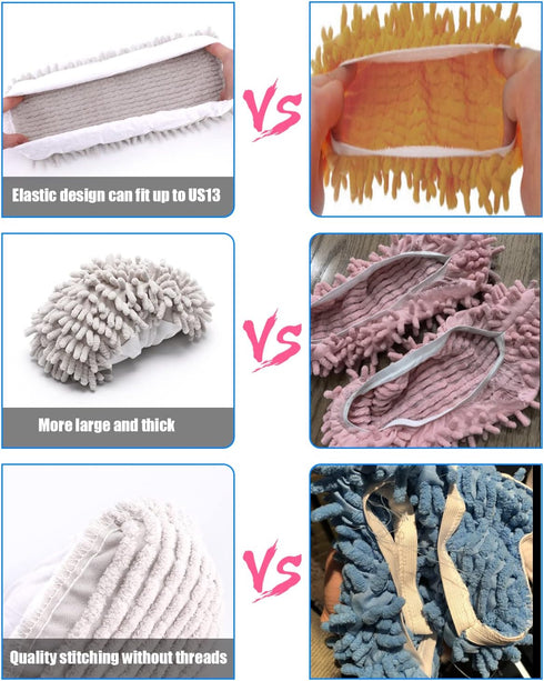 8 Pcs Mop Slippers Socks Floor Cleaning,Microfiber Shoe Covers dust Washable Reusable for Woman Man House Kitchen (Grey)...