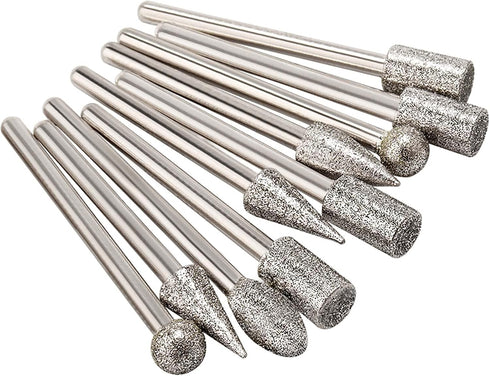 Stone Carving Set Diamond Burr Bits, 20PCS Polishing Kits Rotary Tools Accessories with 1/8’ Shank For Carving, Engraving, Grinding, Polishing Sto...