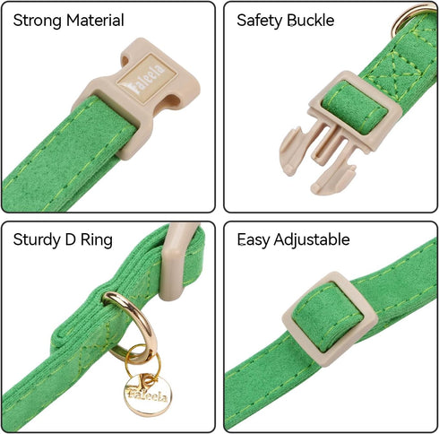 Dog Collar - Cute & Comfy Cotton Pet Collar, Adjustable Lightweight Design with Quick-Release Buckle, for Small, Medium & Large Dogs - Multiple St...